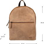 Kleine leren rugzak voor dames in taupe – Compact en stijlvol rugzakje van hoogwaardig leer, perfect voor dagelijks gebruik met een moderne ...