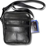 Lundholm schoudertas heren crossbody zwart echt leer reportertas heren schoudertas mannen cadeau voor man tip | Lundholm Roskilde serie Hilten Lederwaren & Cadeaus