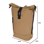 Norländer 2.0 dull pu rol rugtas BRUIN: 30x15x57cm