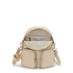 Kipling Firefly Up Rug/ Schoudertas Sparkled Beige