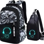 Schoolrugzak voor jongens in Oxford stof, rugzak met print, schooltas voor kinderen, outdoor, reflecterende elementen : Amazon.nl: Kleding, schoenen & ...